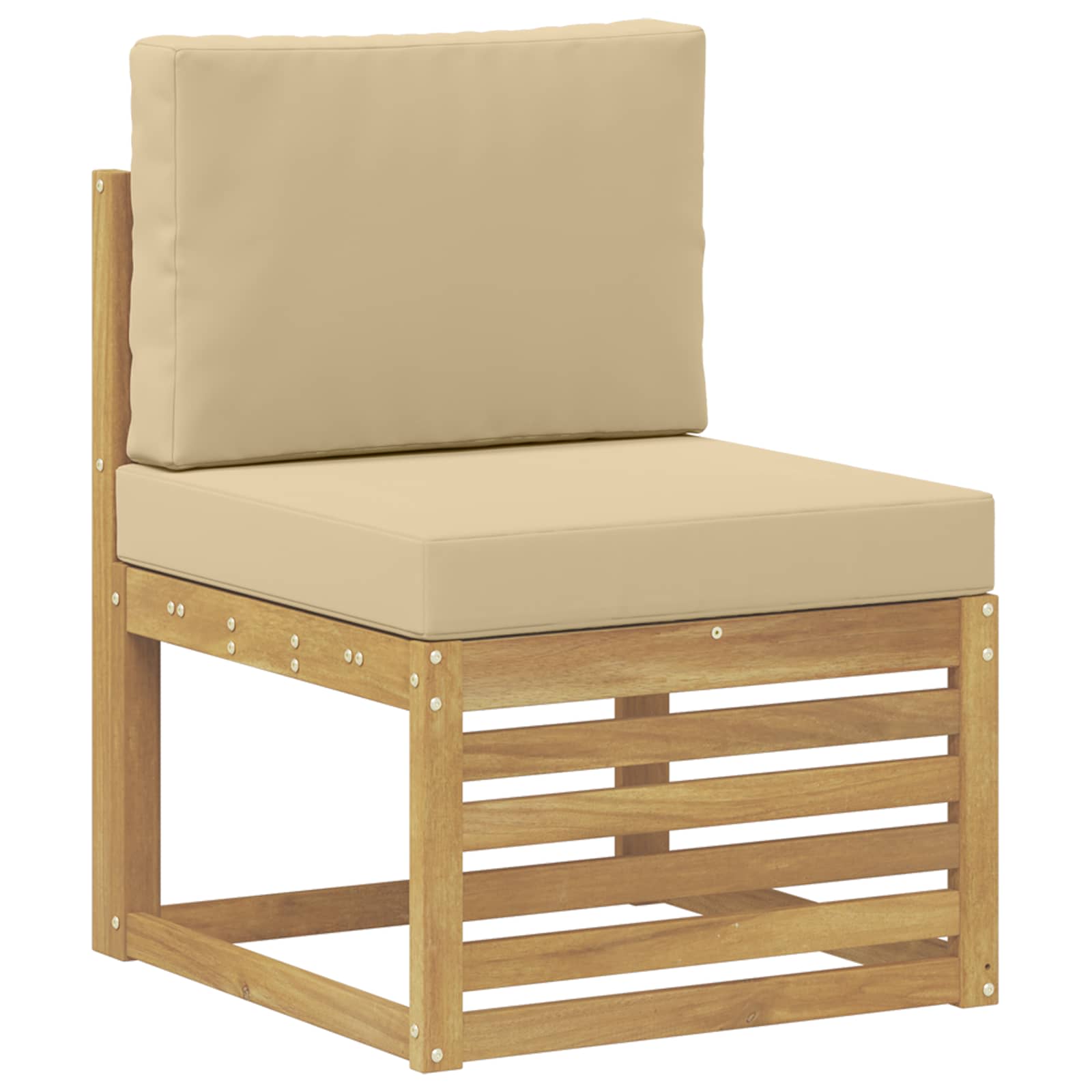 vidaXL Zestaw sof na zewnątrz 6 pcs Biały i Beżowy 306 x 128,5 x 73 cm