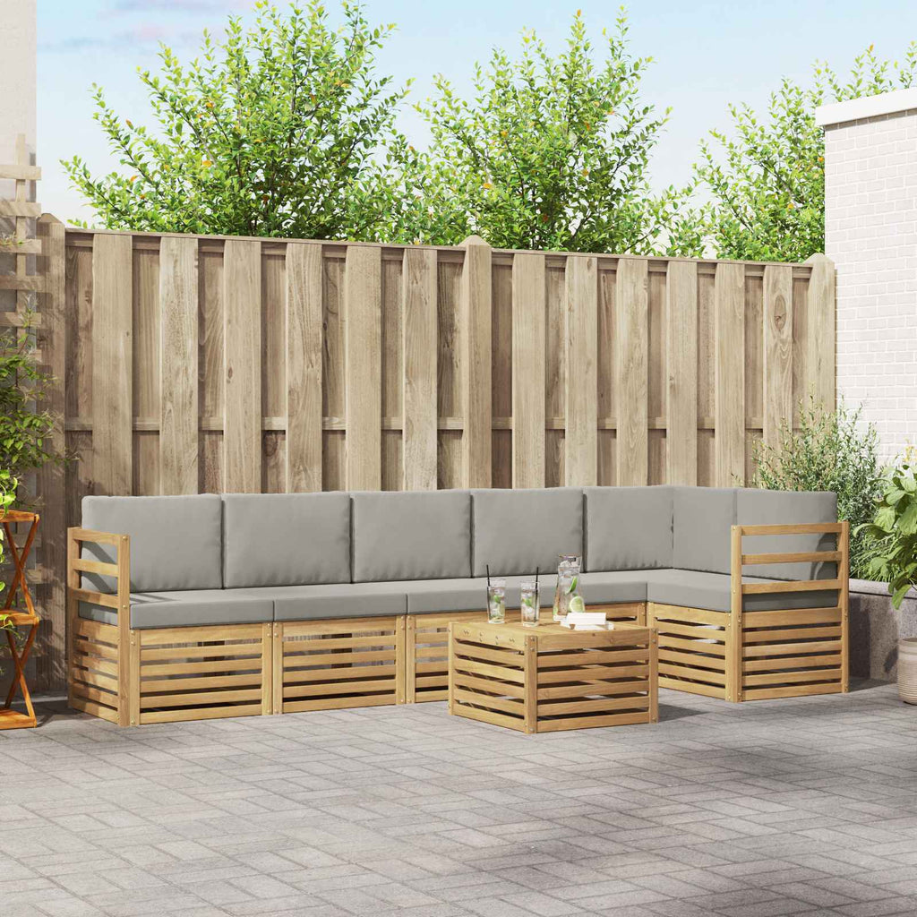 vidaXL Zestaw sof na zewnątrz 7 pcs Biały i jasnoszary 59 x 59 x 37 cm
