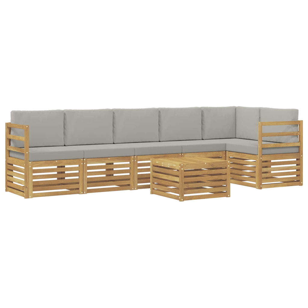 vidaXL Zestaw sof na zewnątrz 7 pcs Biały i jasnoszary 59 x 59 x 37 cm