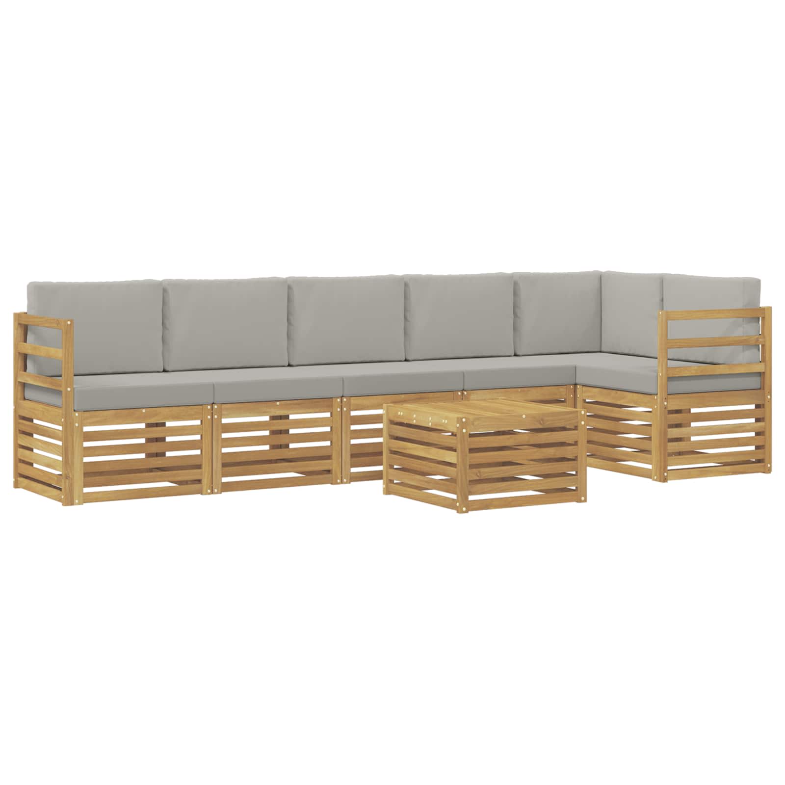 vidaXL Zestaw sof na zewnątrz 7 pcs Biały i jasnoszary 59 x 59 x 37 cm