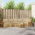 vidaXL Zestaw sof na zewnątrz 7 pcs Biały i Beżowy 59 x 59 x 37 cm