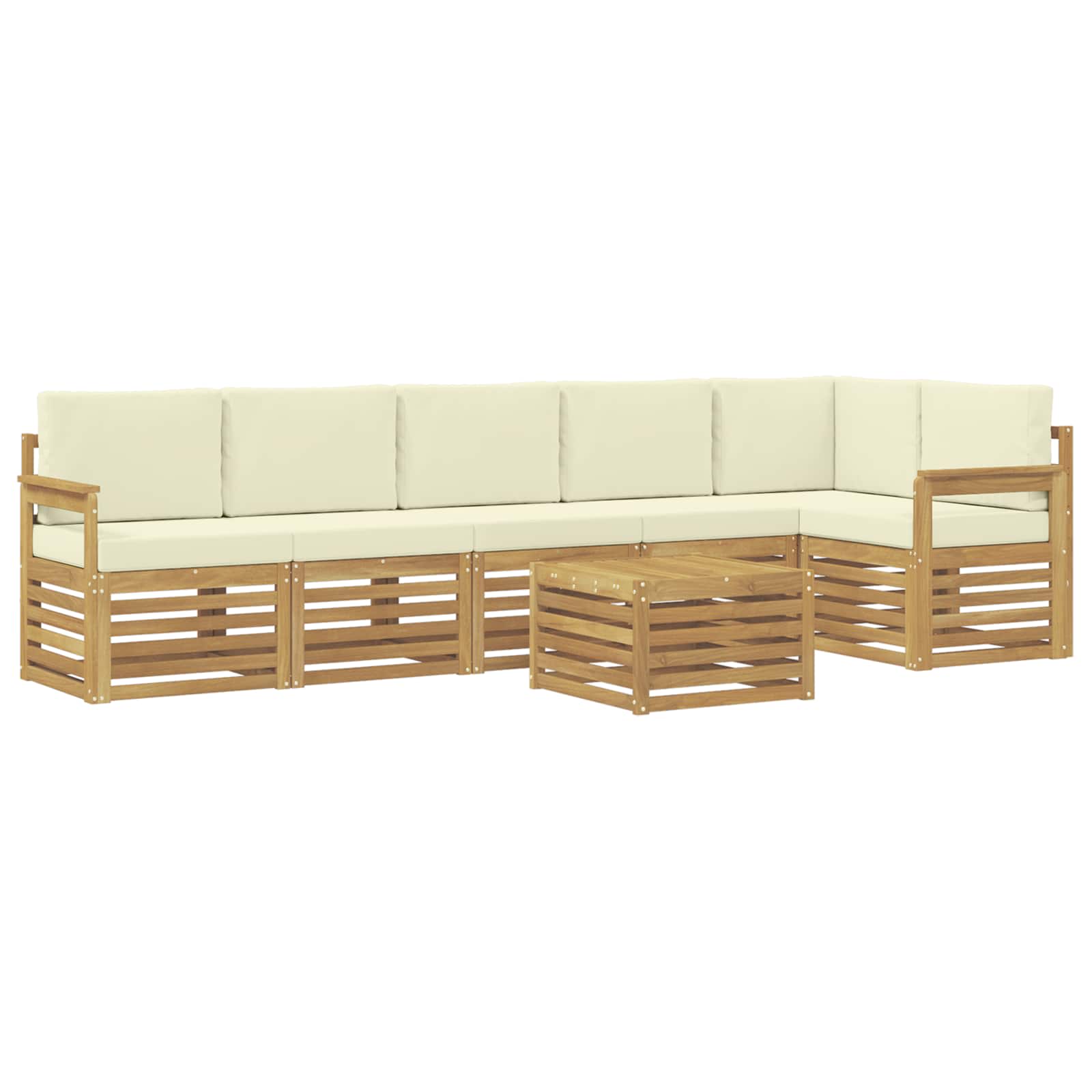 vidaXL Zestaw sof na zewnątrz 7 pcs Biały i kremowy 59 x 59 x 37 cm