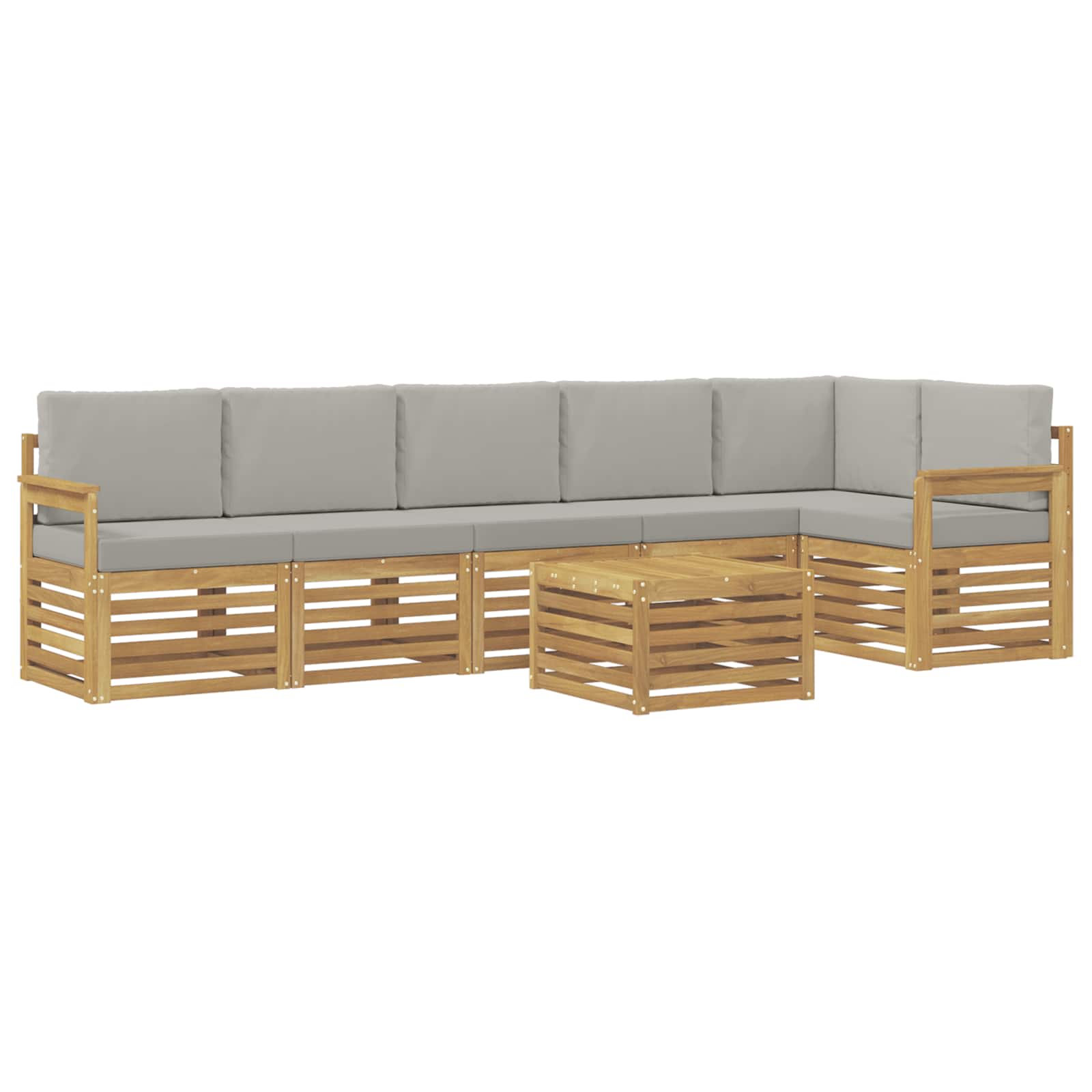vidaXL Zestaw sof na zewnątrz 7 pcs Biały i jasnoszary 59 x 59 x 37 cm