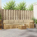 vidaXL Zestaw sof na zewnątrz 7 pcs Biały i Beżowy 59 x 59 x 37 cm