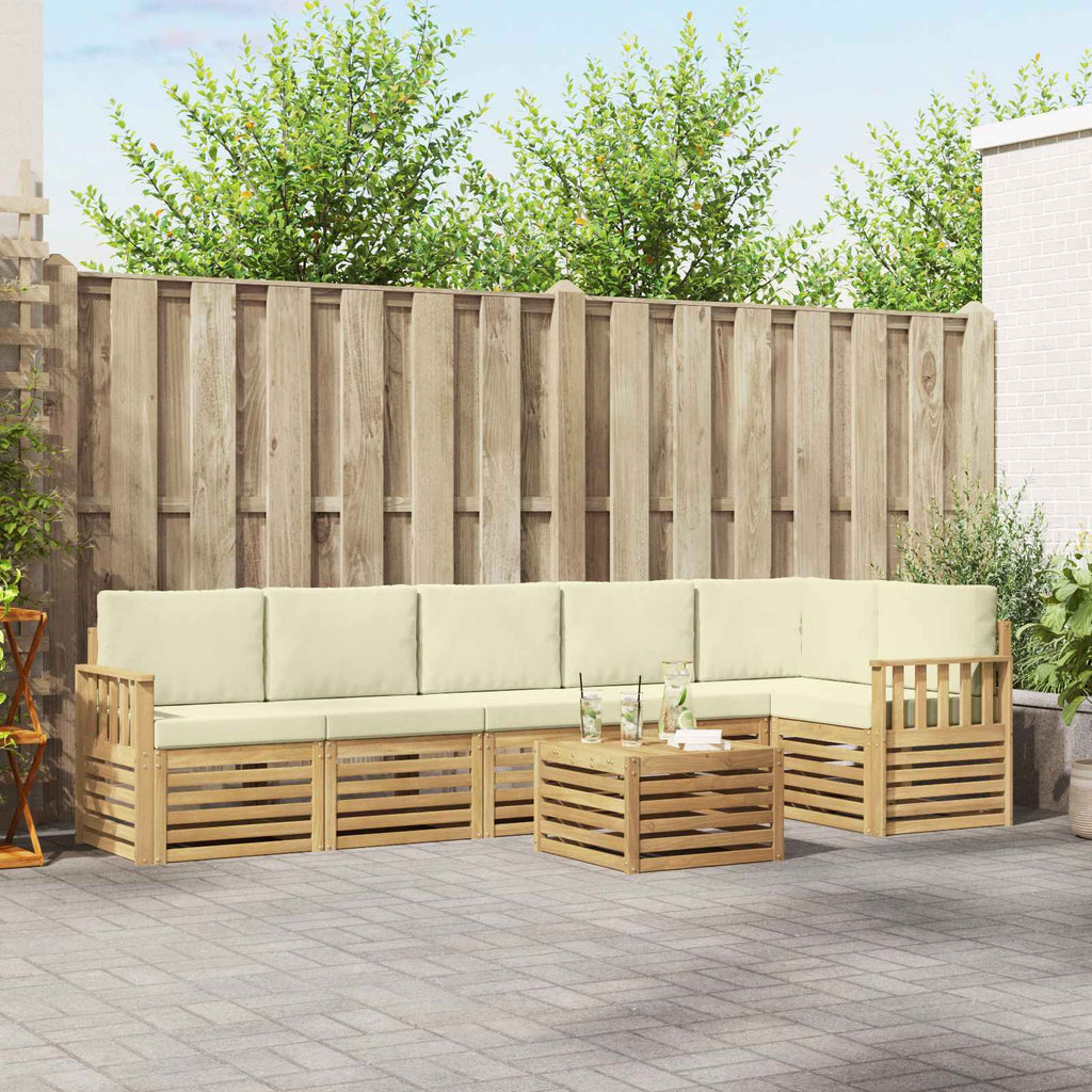 vidaXL Zestaw sof na zewnątrz 7 pcs Biały i kremowy 59 x 59 x 37 cm