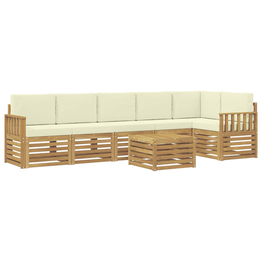 vidaXL Zestaw sof na zewnątrz 7 pcs Biały i kremowy 59 x 59 x 37 cm