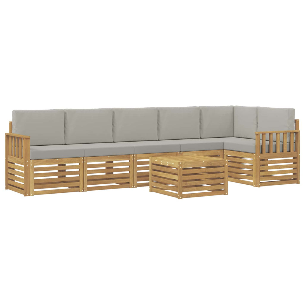 vidaXL Zestaw sof na zewnątrz 7 pcs Biały i jasnoszary 59 x 59 x 37 cm