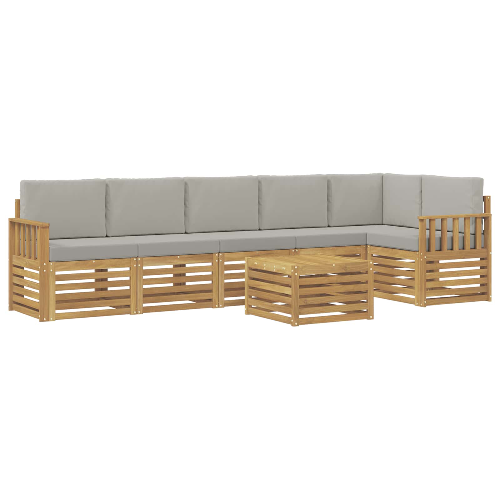 vidaXL Zestaw sof na zewnątrz 7 pcs Biały i jasnoszary 59 x 59 x 37 cm