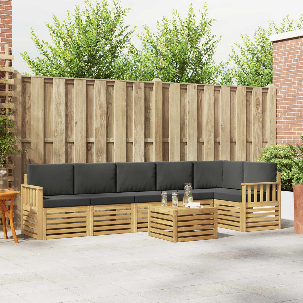 vidaXL Zestaw sof na zewnątrz 7 pcs Biały i antracyt 59 x 59 x 37 cm