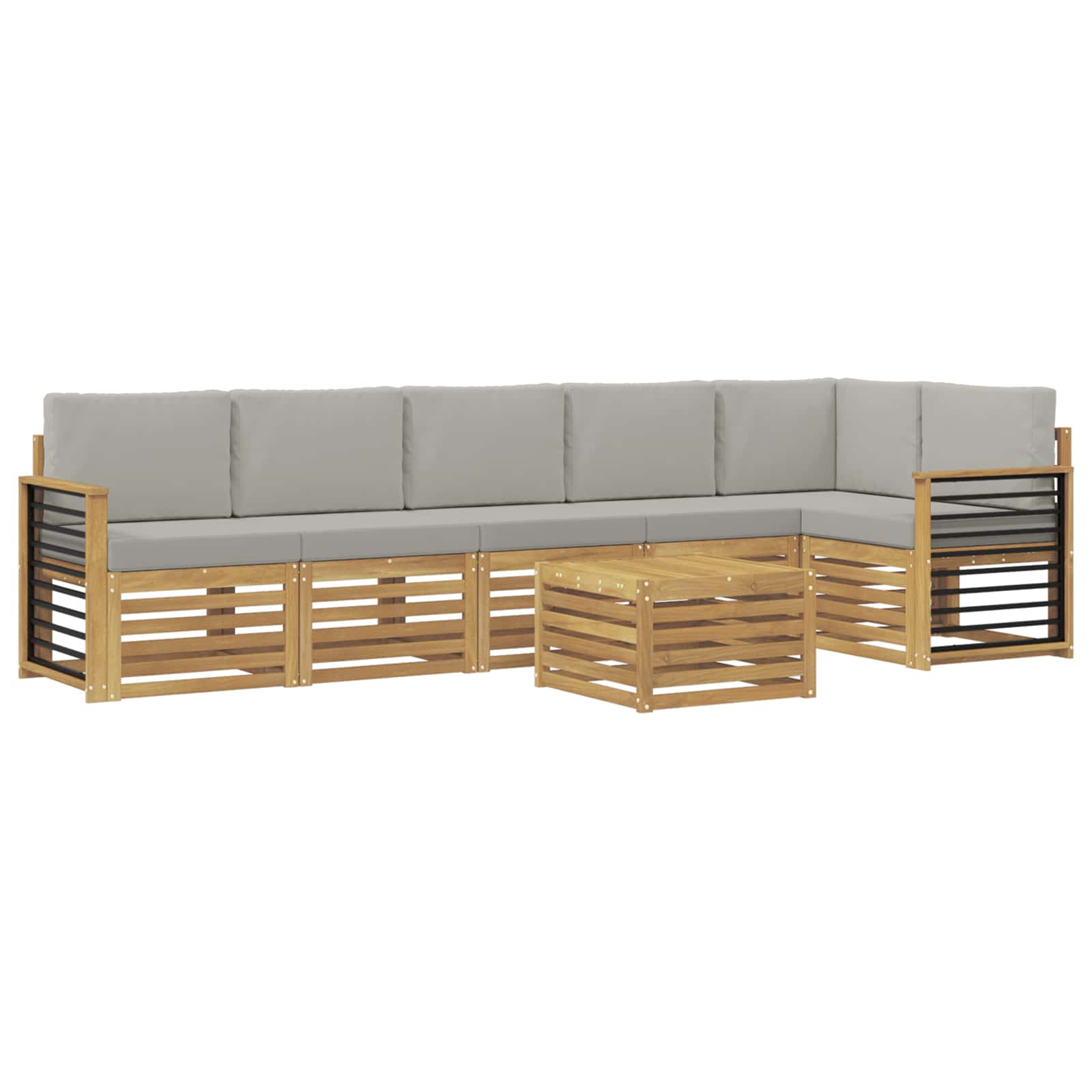 vidaXL Zestaw sof na zewnątrz 7 pcs Biały i jasnoszary 59 x 59 x 37 cm