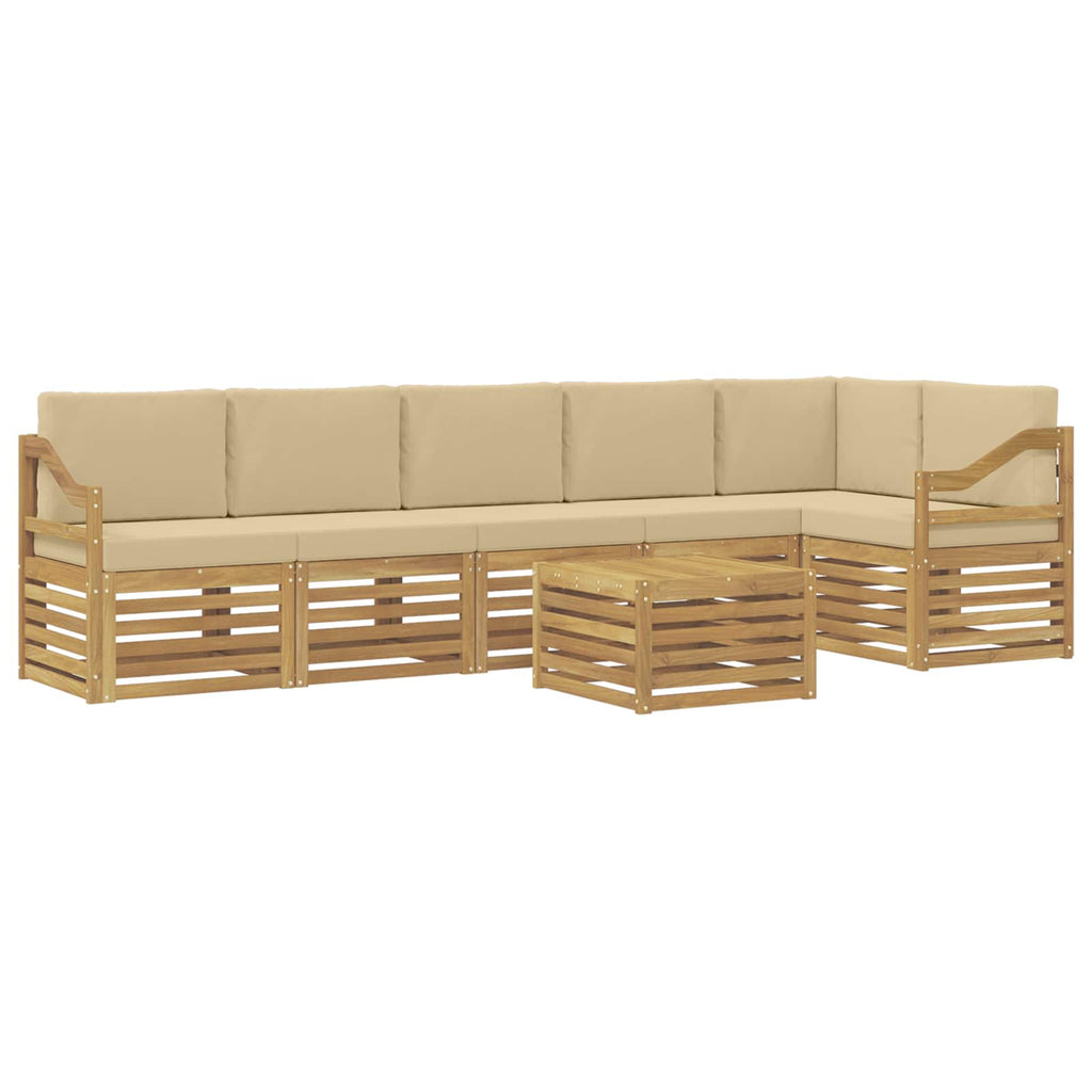 vidaXL Zestaw sof na zewnątrz 7 pcs Biały i Beżowy 59 x 59 x 37 cm