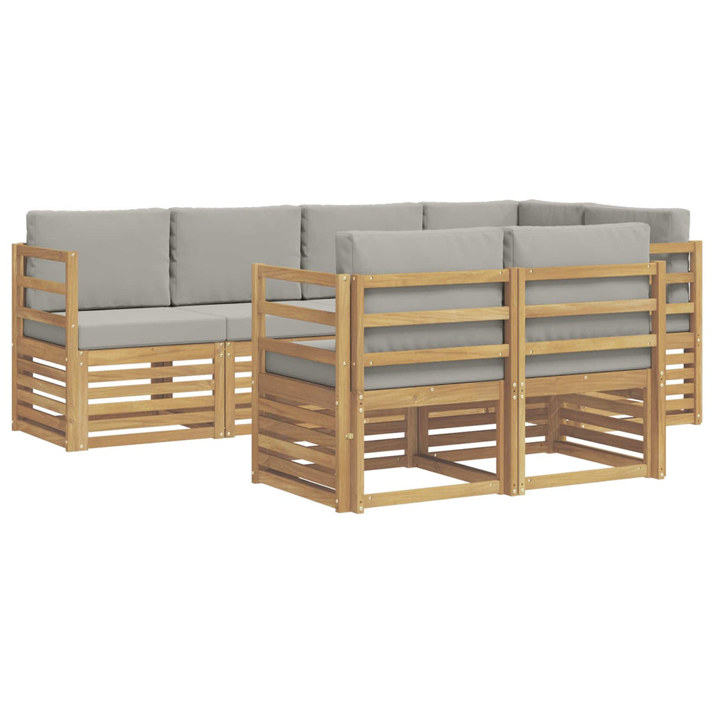 vidaXL Zestaw sof na zewnątrz 7 pcs Biały i jasnoszary