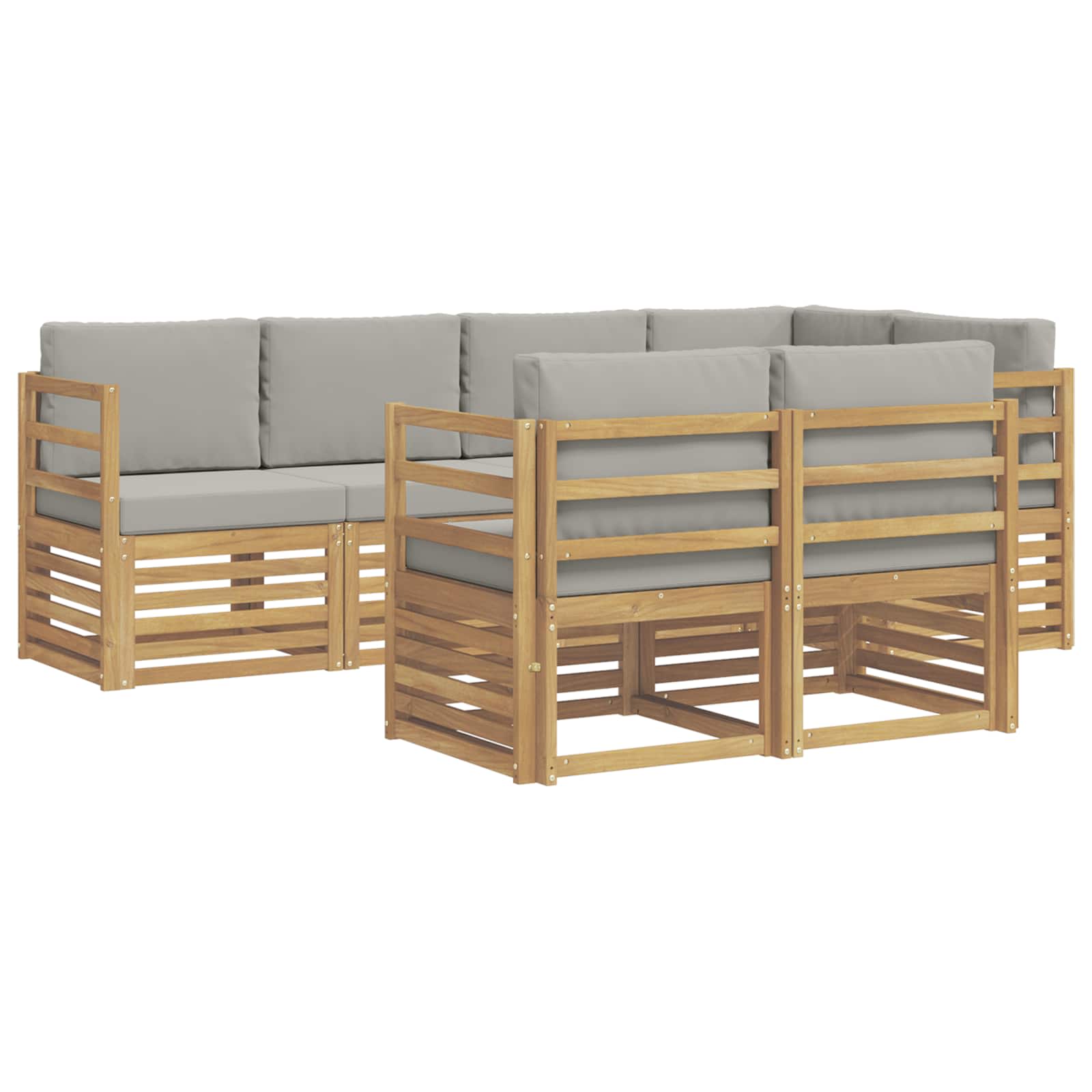 vidaXL Zestaw sof na zewnątrz 7 pcs Biały i jasnoszary