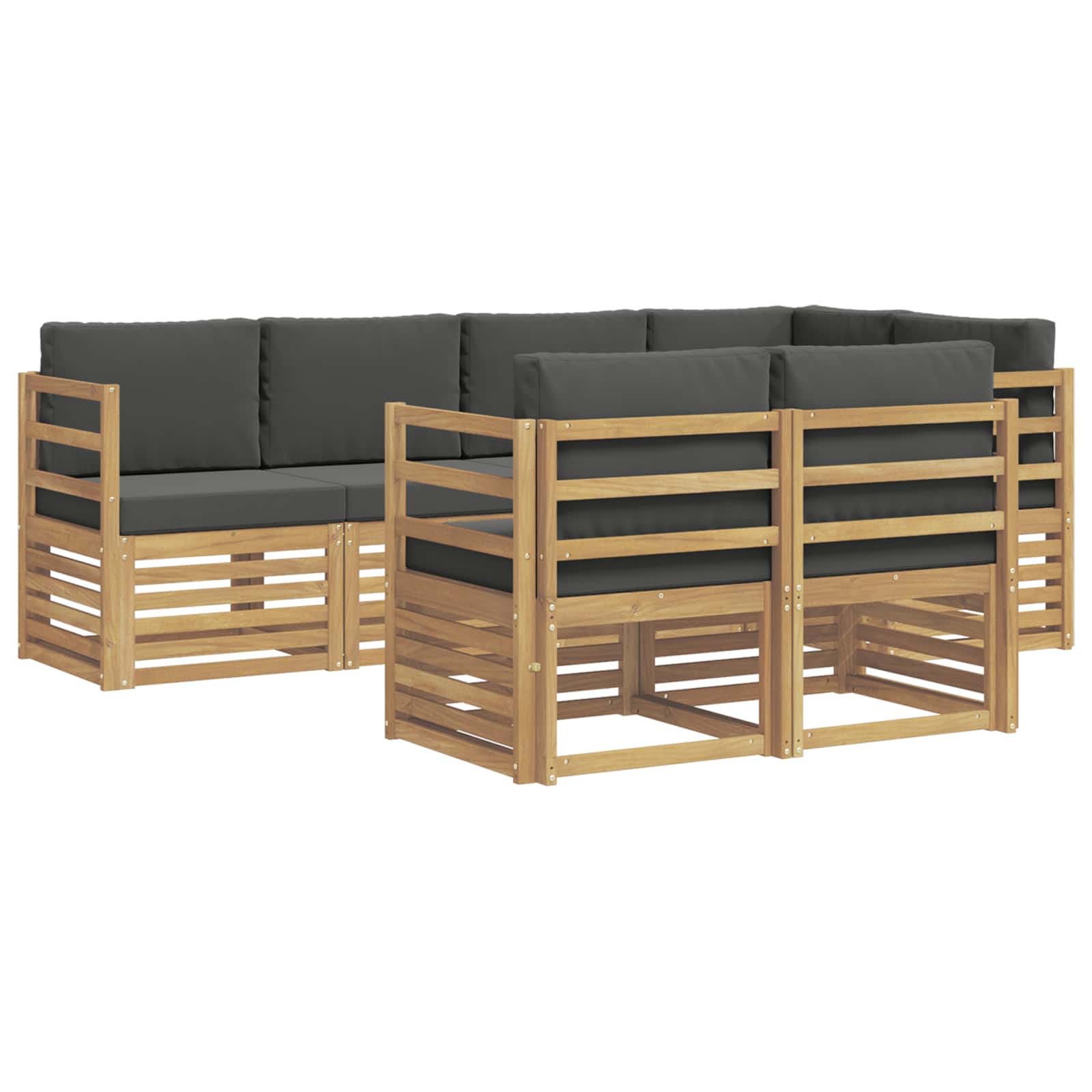 vidaXL Zestaw sof na zewnątrz 7 pcs Biały i antracyt