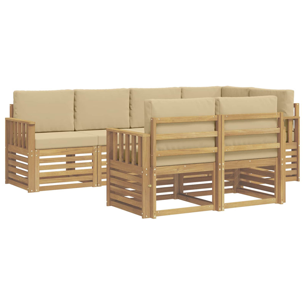 vidaXL Zestaw sof na zewnątrz 7 pcs Biały i Beżowy 247 x 128,5 x 73 cm