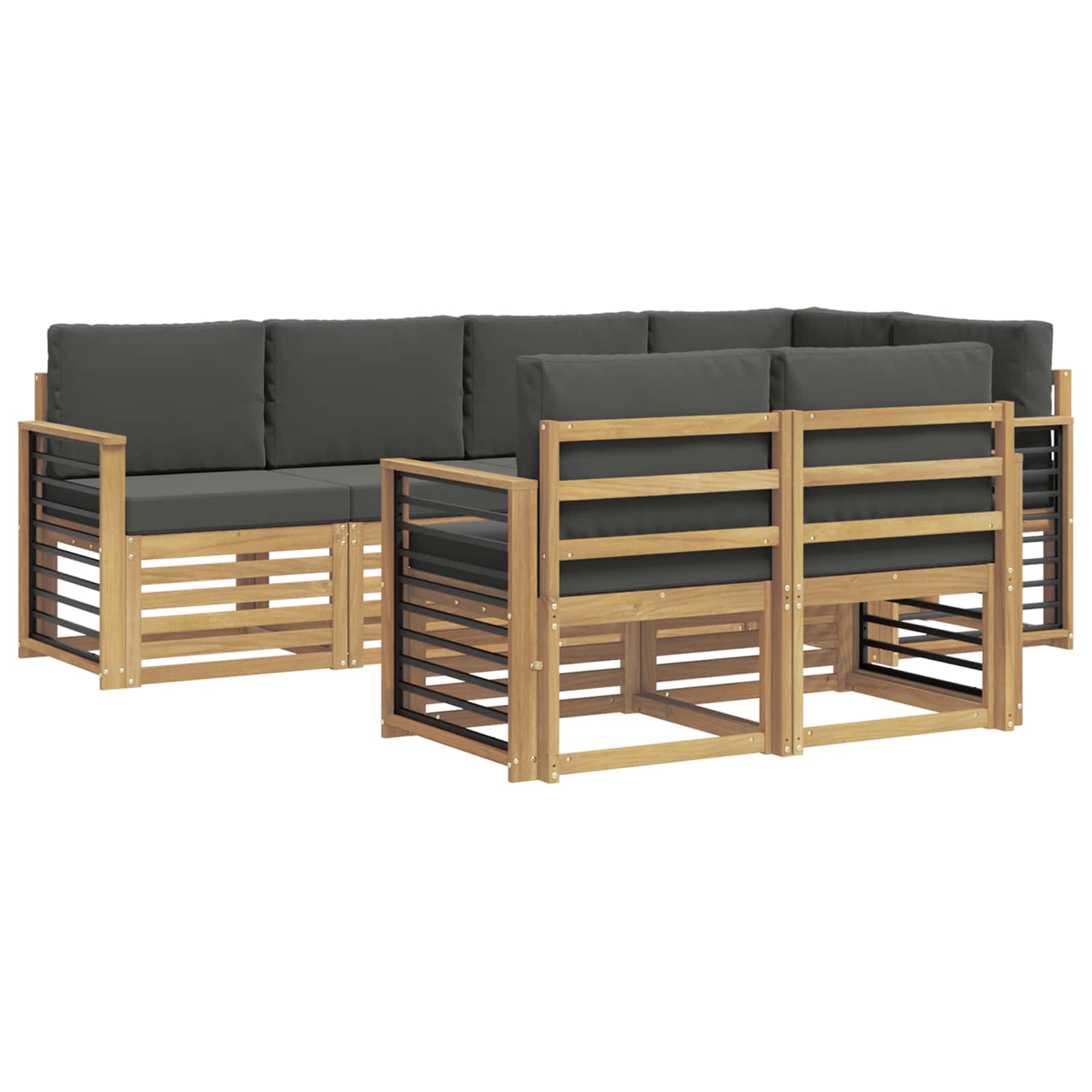 vidaXL Zestaw sof na zewnątrz 7 pcs Biały i antracyt