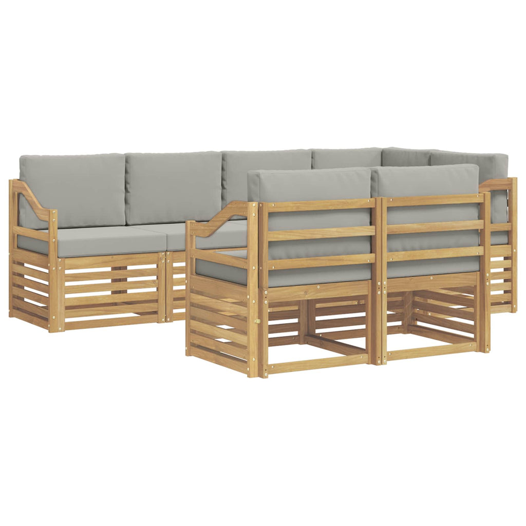 vidaXL Zestaw sof na zewnątrz 7 pcs Biały i jasnoszary