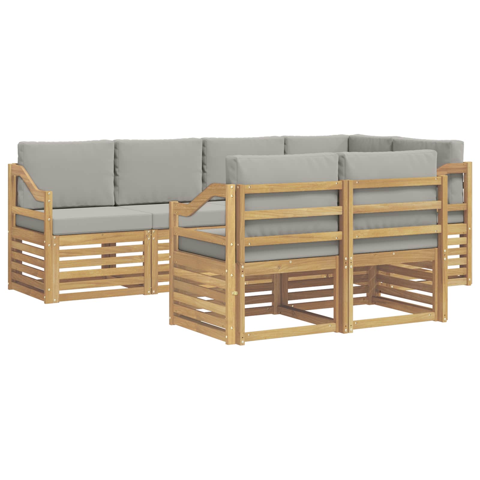 vidaXL Zestaw sof na zewnątrz 7 pcs Biały i jasnoszary