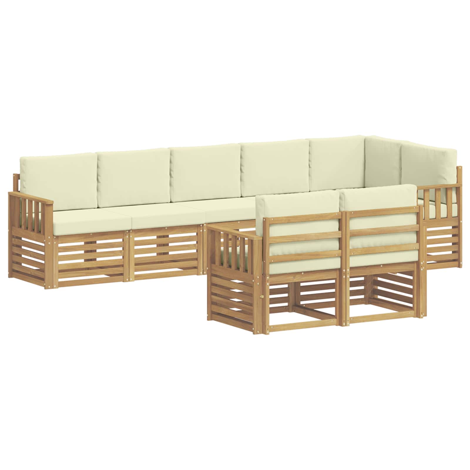 vidaXL Zestaw sof na zewnątrz 8 pcs Biały i kremowy