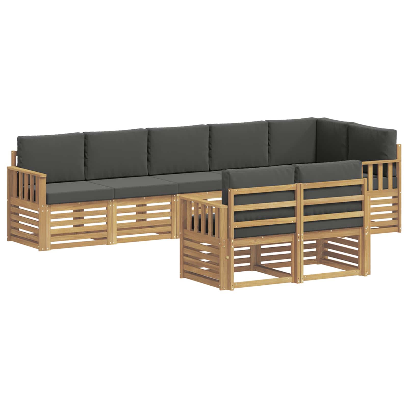 vidaXL Zestaw sof na zewnątrz 8 pcs Biały i antracyt