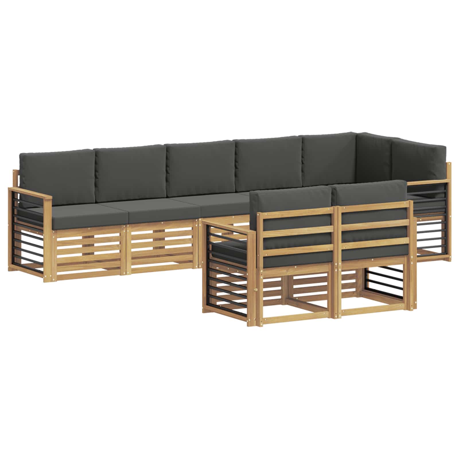 vidaXL Zestaw sof na zewnątrz 8 pcs Biały i antracyt