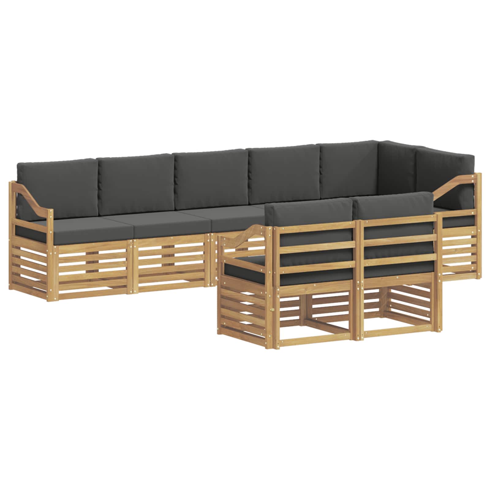 vidaXL Zestaw sof na zewnątrz 8 pcs Biały i antracyt