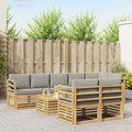 vidaXL Zestaw sof na zewnątrz 9 pcs Biały i jasnoszary 59 x 59 x 37 cm