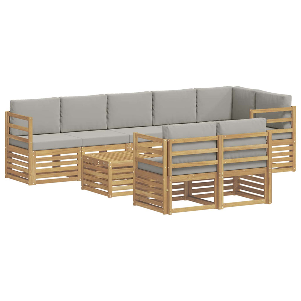 vidaXL Zestaw sof na zewnątrz 9 pcs Biały i jasnoszary 59 x 59 x 37 cm