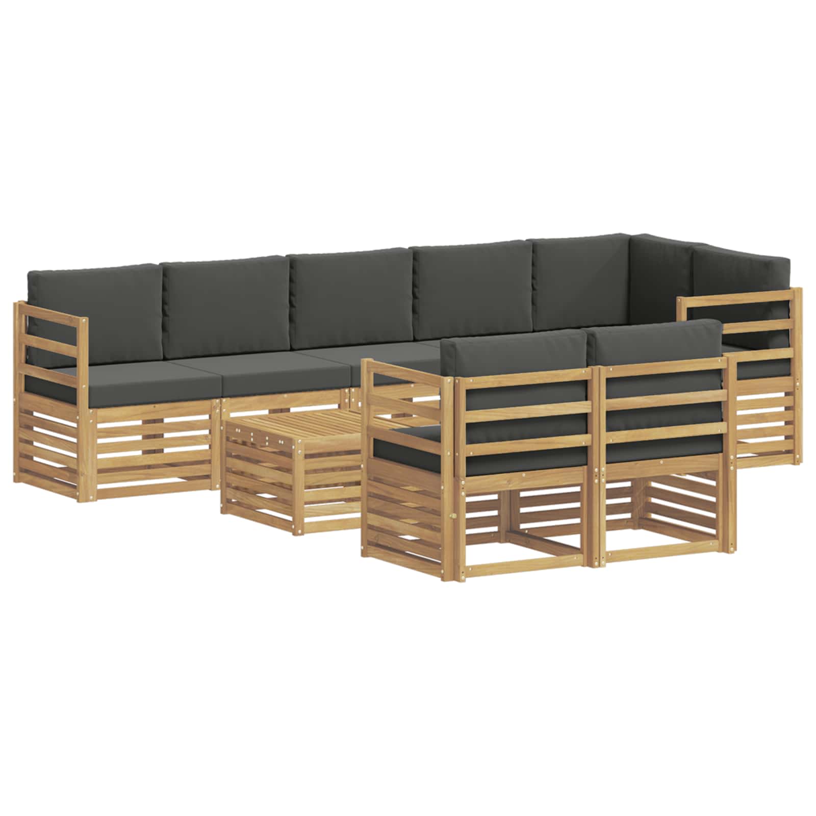 vidaXL Zestaw sof na zewnątrz 8 pcs Biały i antracyt 59 x 59 x 37 cm