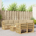 vidaXL Zestaw sof na zewnątrz 9 pcs Biały i Beżowy 59 x 59 x 37 cm