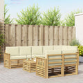 vidaXL Zestaw sof na zewnątrz 8 pcs Biały i kremowy 59 x 59 x 37 cm