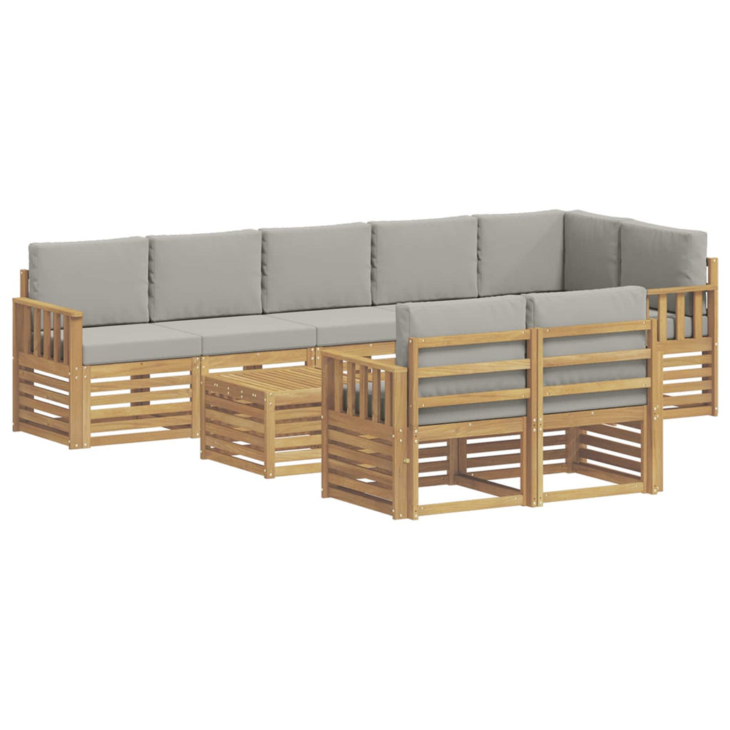 vidaXL Zestaw sof na zewnątrz 8 pcs Biały i jasnoszary 59 x 59 x 37 cm
