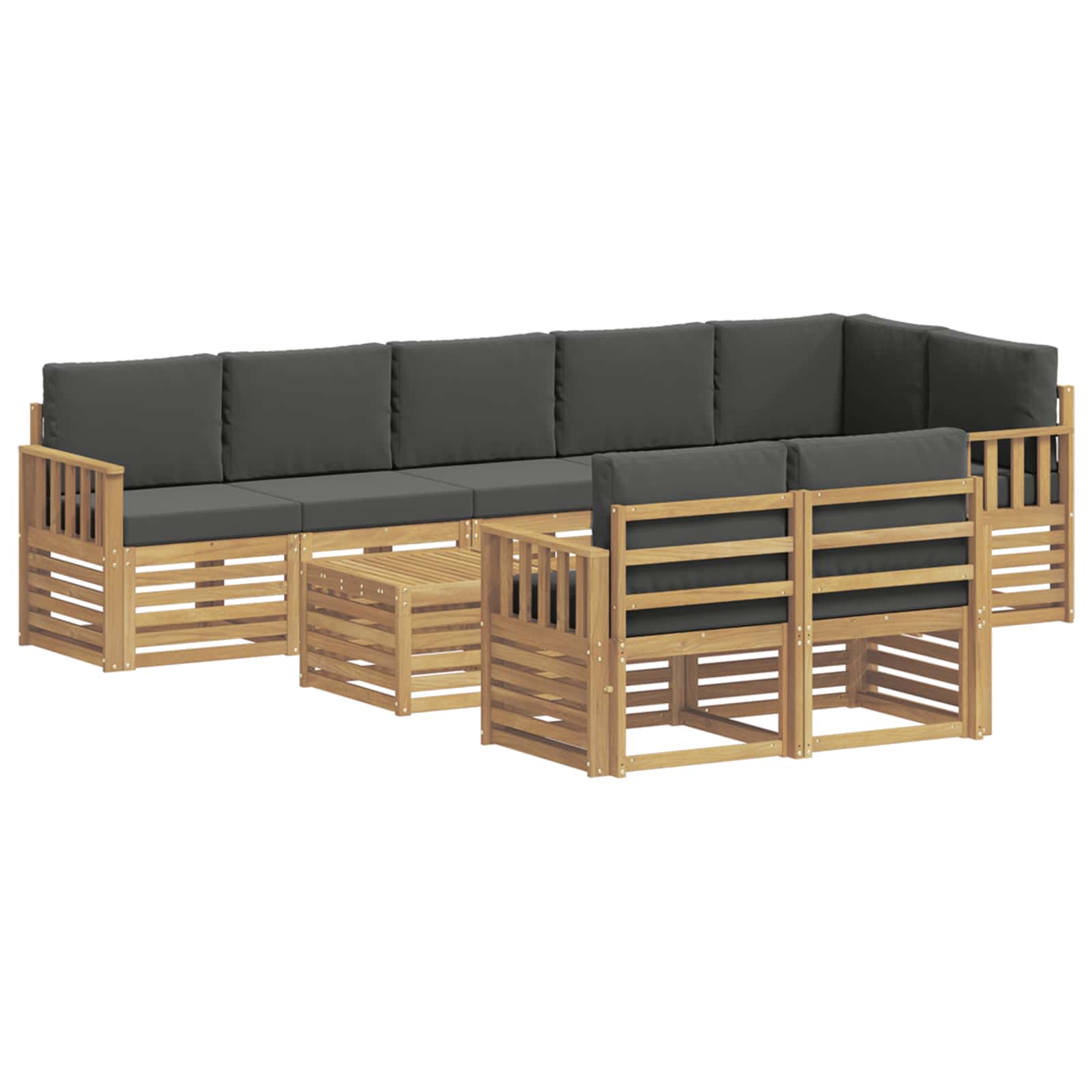 vidaXL Zestaw sof na zewnątrz 8 pcs Biały i antracyt 59 x 59 x 37 cm