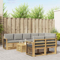 vidaXL Zestaw sof na zewnątrz 9 pcs Biały i jasnoszary 59 x 59 x 37 cm