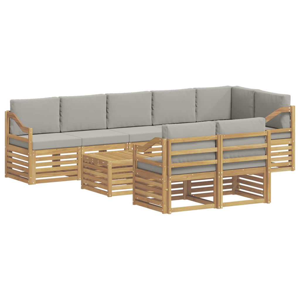 vidaXL Zestaw sof na zewnątrz 9 pcs Biały i jasnoszary 59 x 59 x 37 cm