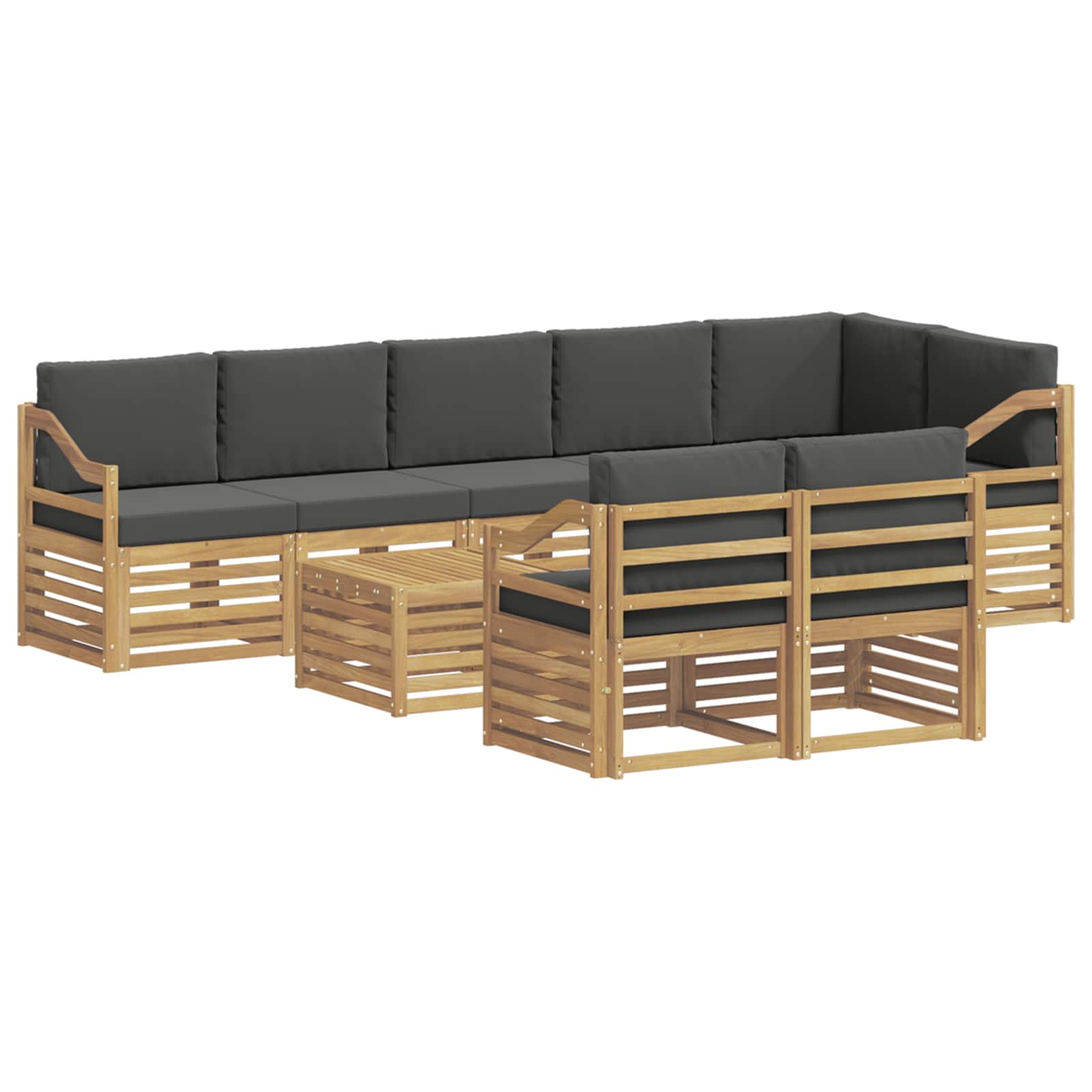 vidaXL Zestaw sof na zewnątrz 8 pcs Biały i antracyt 59 x 59 x 37 cm