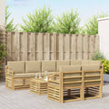 vidaXL Zestaw sof na zewnątrz 9 pcs Biały i Beżowy 59 x 59 x 37 cm