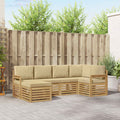 vidaXL Zestaw sof na zewnątrz 6 pcs Biały i Beżowy 247 x 128,5 x 73 cm