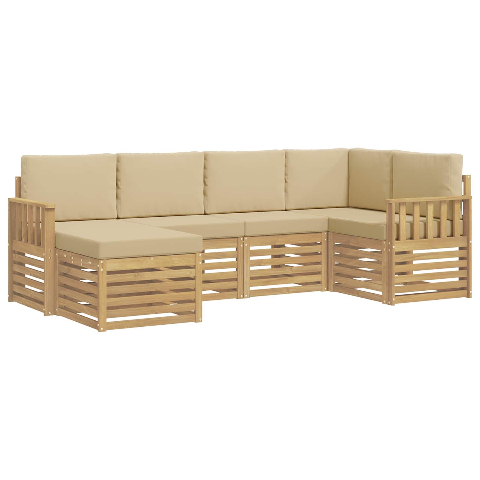 vidaXL Zestaw sof na zewnątrz 6 pcs Biały i Beżowy 247 x 128,5 x 73 cm