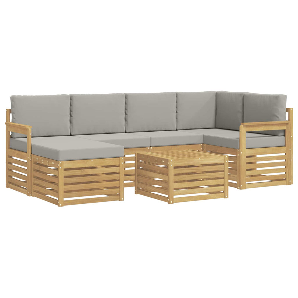 vidaXL Zestaw sof na zewnątrz 7 pcs Biały i jasnoszary 59 x 59 x 37 cm
