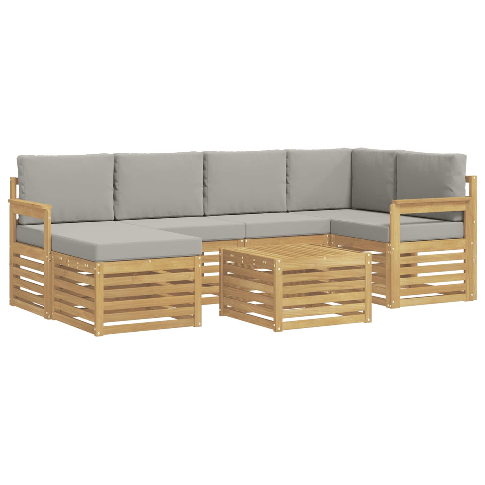 vidaXL Zestaw sof na zewnątrz 7 pcs Biały i jasnoszary 59 x 59 x 37 cm