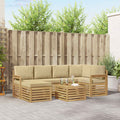 vidaXL Zestaw sof na zewnątrz 7 pcs Biały i Beżowy 59 x 59 x 37 cm