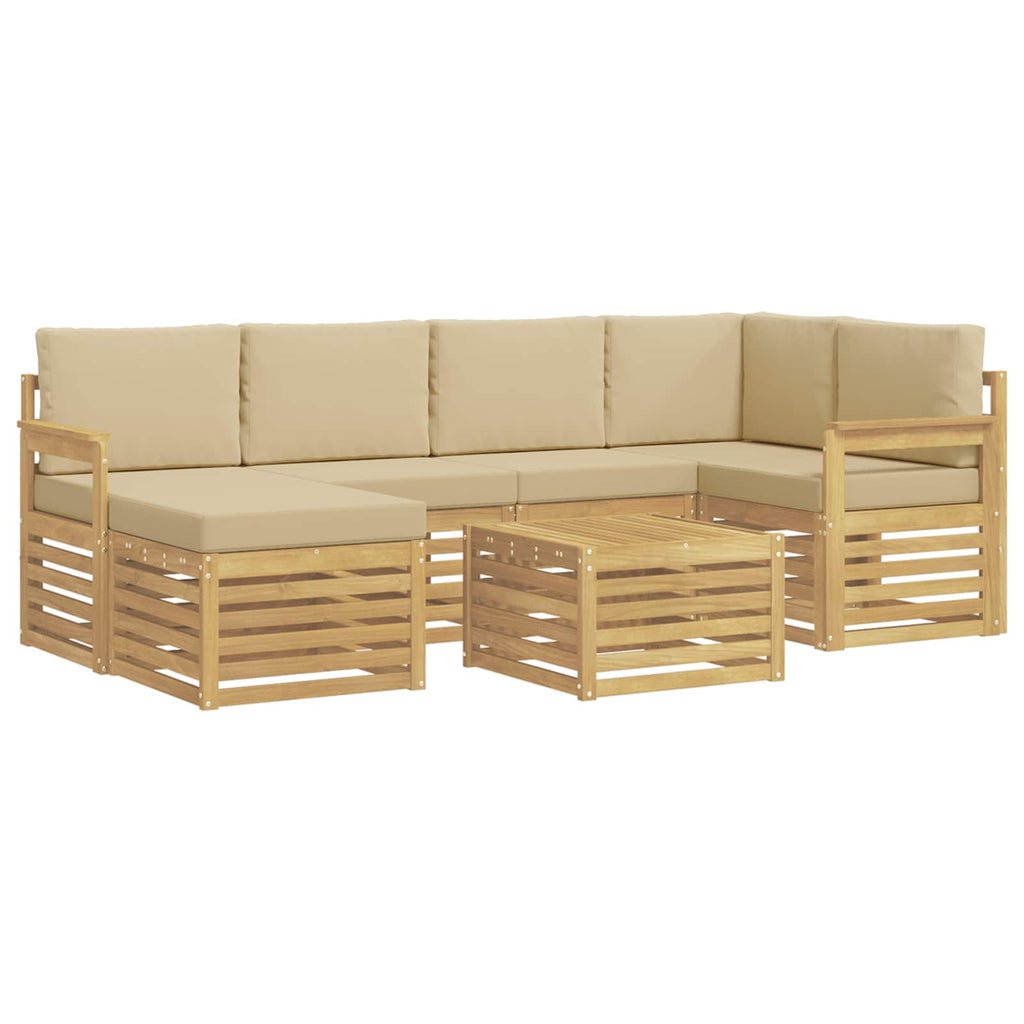 vidaXL Zestaw sof na zewnątrz 7 pcs Biały i Beżowy 59 x 59 x 37 cm