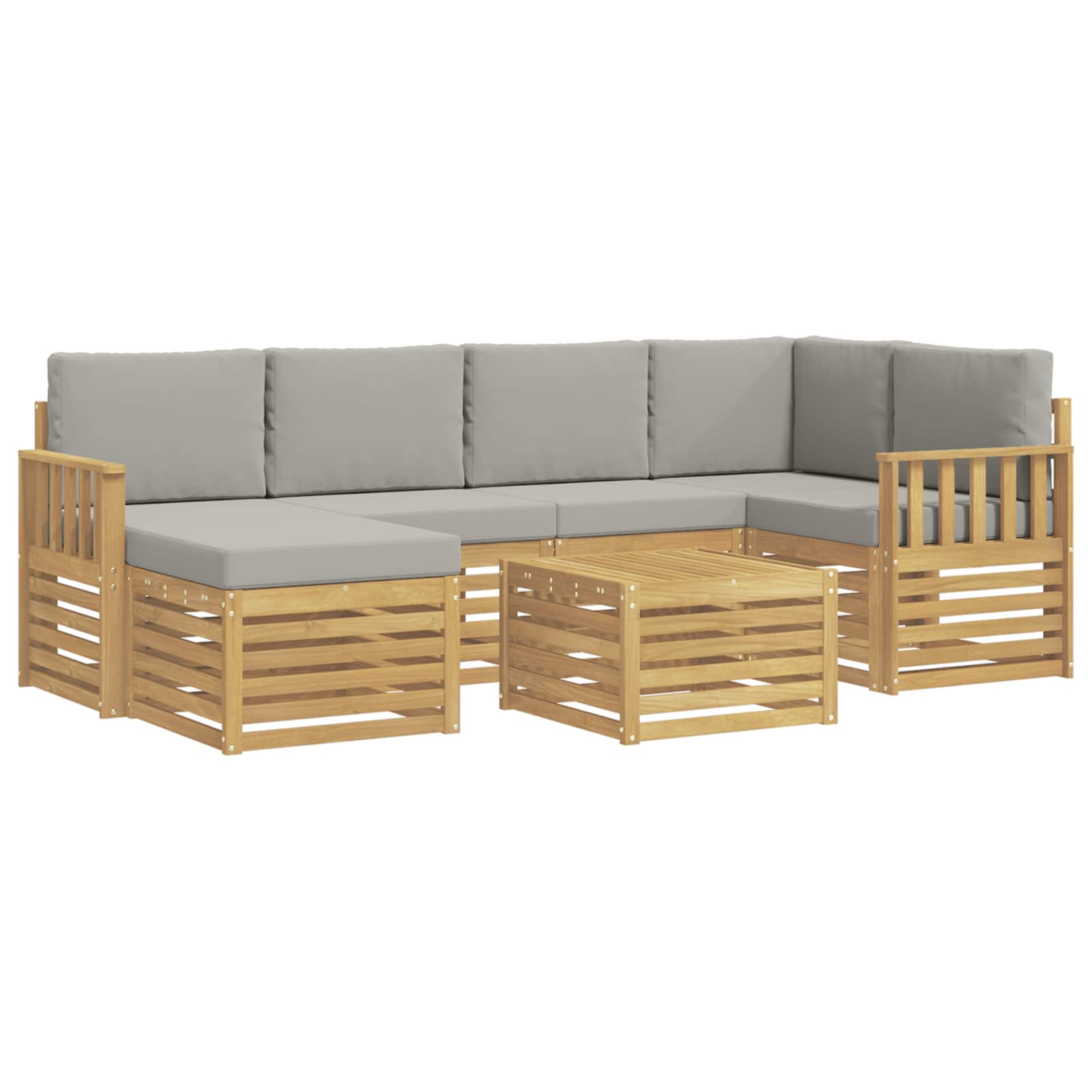 vidaXL Zestaw sof na zewnątrz 7 pcs Biały i jasnoszary 59 x 59 x 37 cm