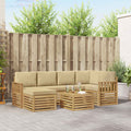 vidaXL Zestaw sof na zewnątrz 7 pcs Biały i Beżowy 59 x 59 x 37 cm