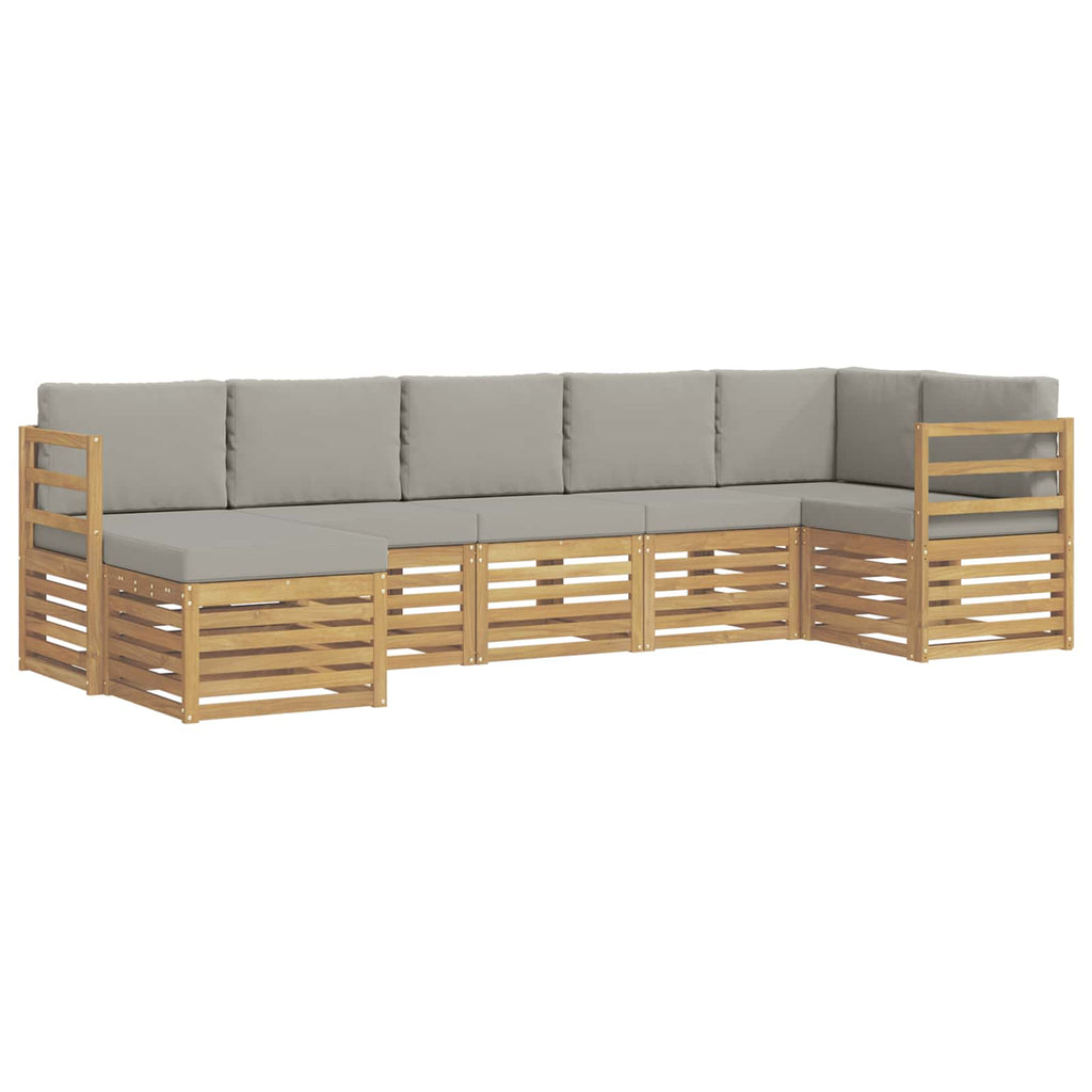 vidaXL Zestaw sof na zewnątrz 7 pcs Biały i jasnoszary