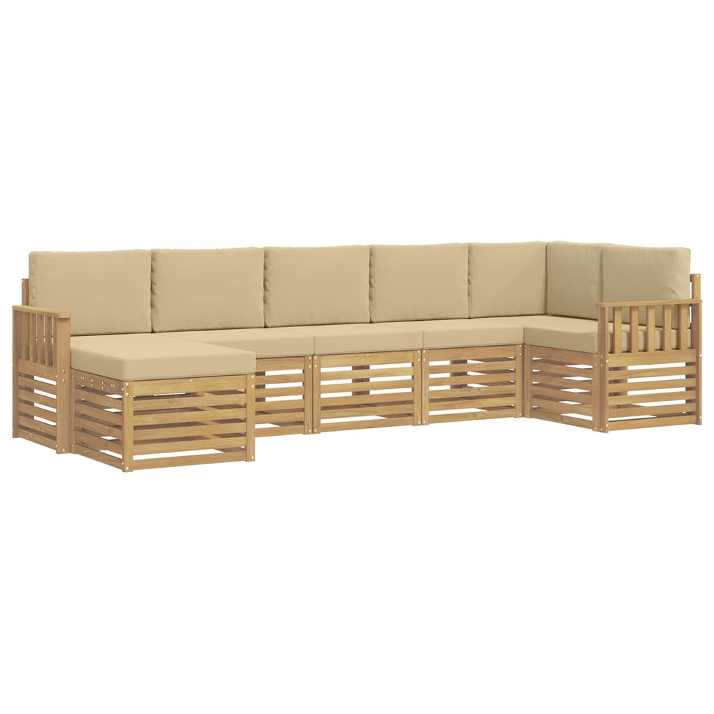 vidaXL Zestaw sof na zewnątrz 6 pcs Biały i beżowy 306 x 128,5 x 73 cm
