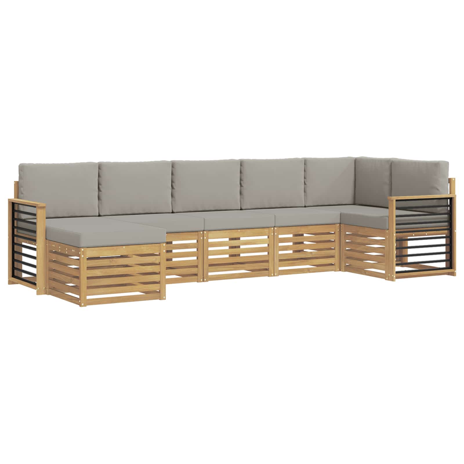 vidaXL Zestaw sof na zewnątrz 7 pcs Biały i jasnoszary