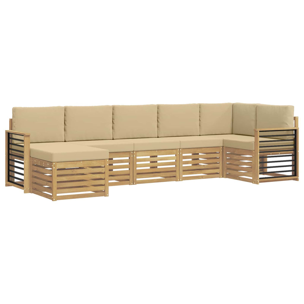 vidaXL Zestaw sof na zewnątrz 7 pcs Biały i Beżowy