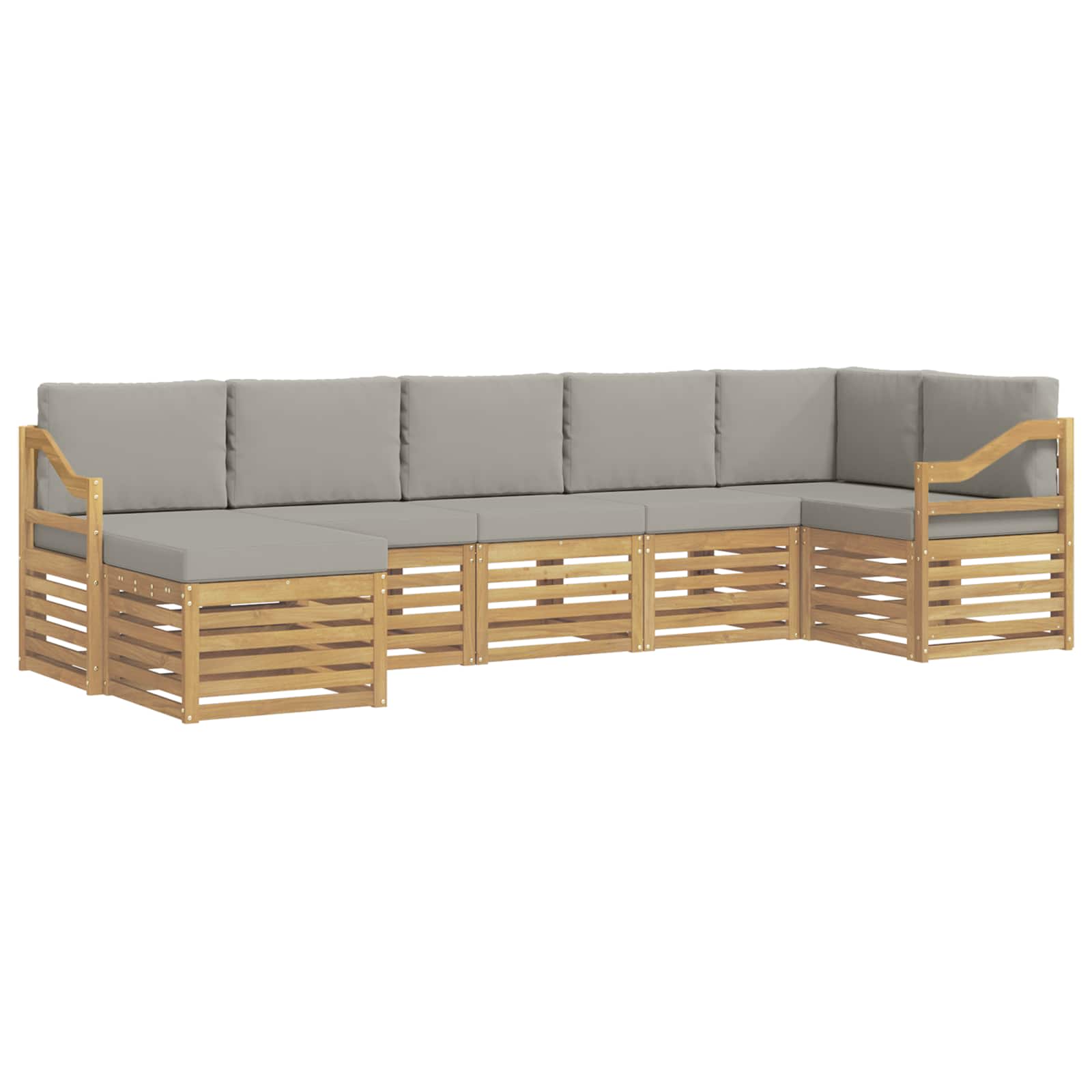 vidaXL Zestaw sof na zewnątrz 7 pcs Biały i jasnoszary